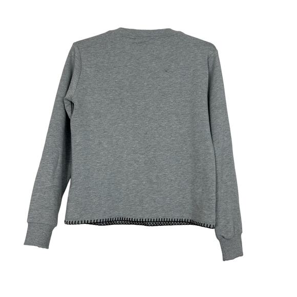 L'Agence Helena V-Neck Sweatshirt Grey Small - Picture 3 of 8